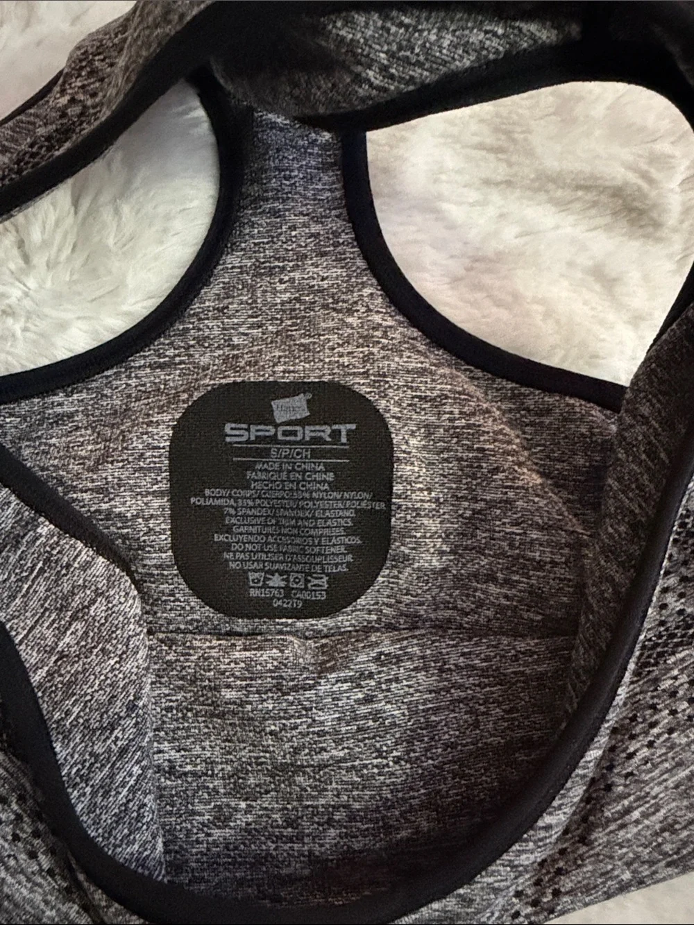 Seamless Heather Gray Racerback Sports Bra Hanes